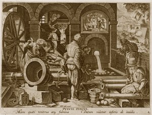 The Invention of Gunpowder and the First Casting of Bronze Cannon (plate 4 from 